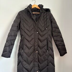 Marc New York Black Chevron Puffer Coat